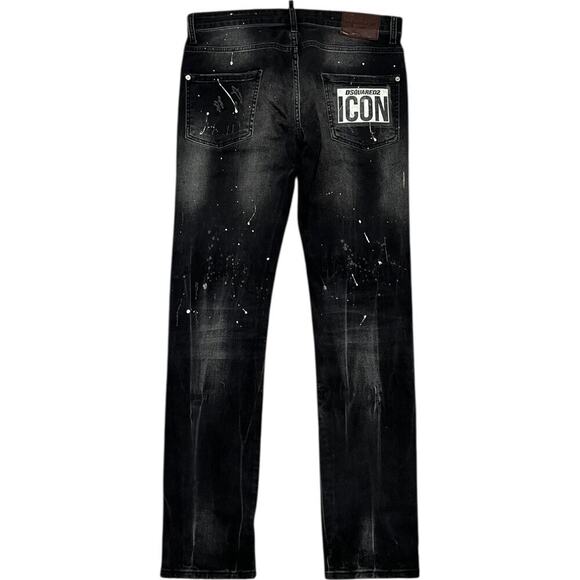 Dsquared2 ICON Paint Splatter Slim Jeans - Picture 2 of 9